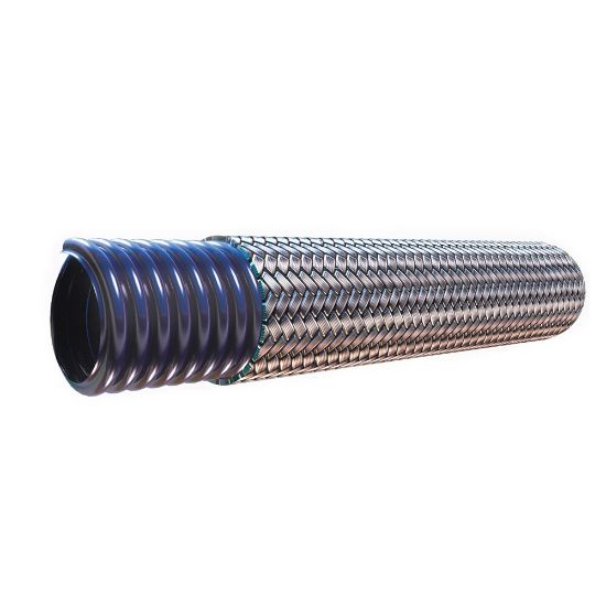 Picture of Convoluted PTFE Hose with 304 Stainless Steel Braid - SCW/SCB - 12-SCB