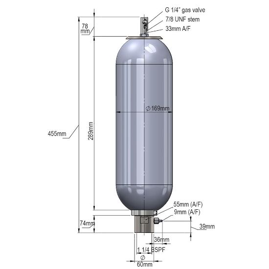 Picture of High Pressure Bladder Accumulator (UK) - (Europe) - 0400A-00-341