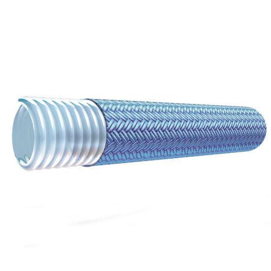 Picture of Convoluted PTFE Hose with Polypropylene Braid - PCW/PCB - 12-PCW