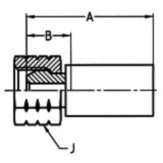 Picture of Crimped Thermoplastic Hydraulic Hose Fittings, PX Series - 107PX-6-06