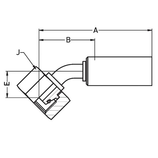 Picture of Crimped Thermoplastic UHP Hose Fittings, 8X Series - 10C8X-16-08