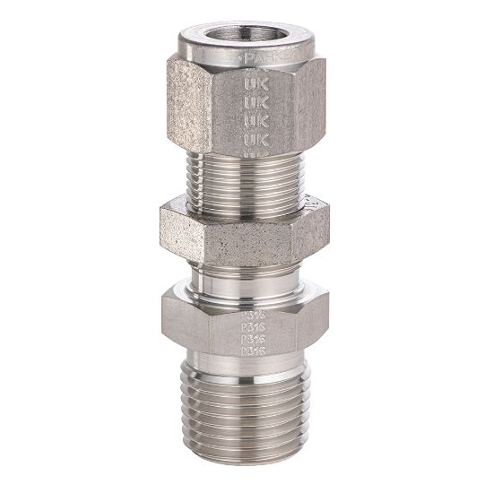 Picture of Parker Tube Fitting, NPT Male Bulkhead Connector - A-LOK Series - 10MBC8N-316