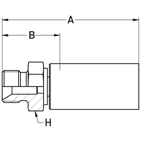 Picture of Crimped Thermoplastic UHP Hose Fittings, 8X Series - 13B8X-4-04