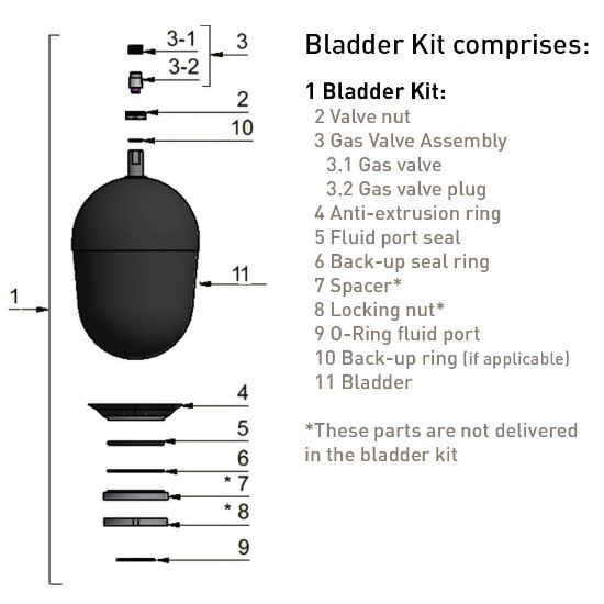 Picture of Spare Parts - Bladder Kits - (Europe) - 19029900225