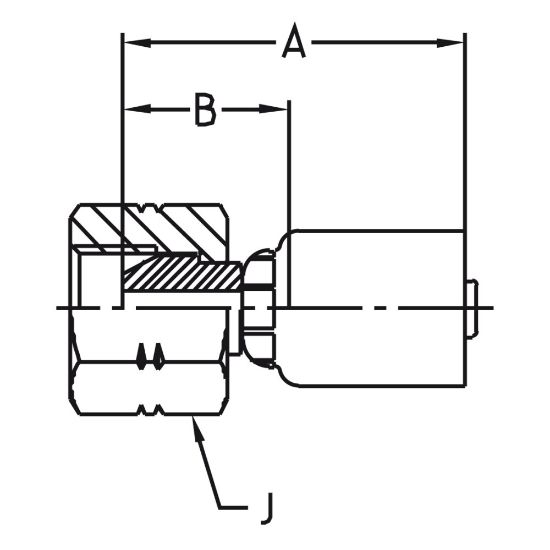 Picture of Crimped Thermoplastic Hydraulic Hose Fittings, 54 Series - 19254-4-4