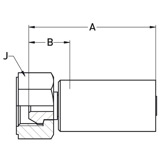 Picture of Crimped Thermoplastic UHP Hose Fittings, LX Fitting Series - 192LX-12-08C