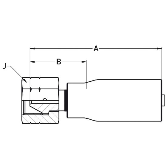 Picture of Crimped Thermoplastic UHP Hose Fittings, 2X Series - 1AY2X-6-025