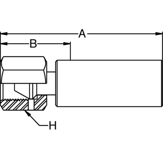 Picture of Crimped Thermoplastic Oil & Gas Hose Fittings, UX Series - 1AYUX-6-04C