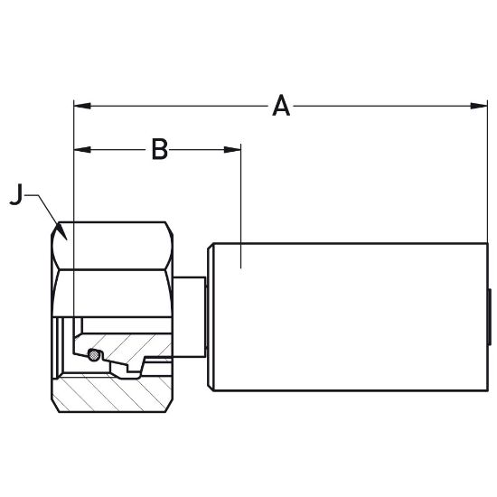 Picture of Crimped Thermoplastic UHP Hose Fittings, LX Fitting Series - 1C9LX-16-05