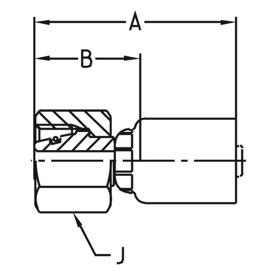 Picture of Crimped Thermoplastic Hydraulic Hose Fittings, 54 Series - 1CA54-6-3