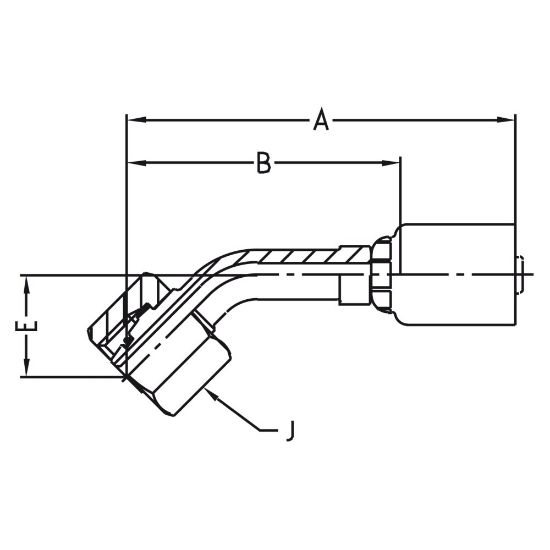 Picture of Crimped Thermoplastic Hydraulic Hose Fittings, 54 Series - 1CE54-12-6