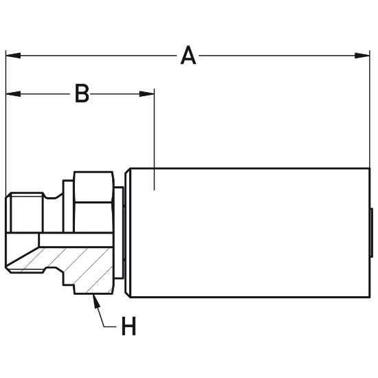 Picture of Crimped Thermoplastic UHP Hose Fittings, LX Fitting Series - 1D9LX-4-03