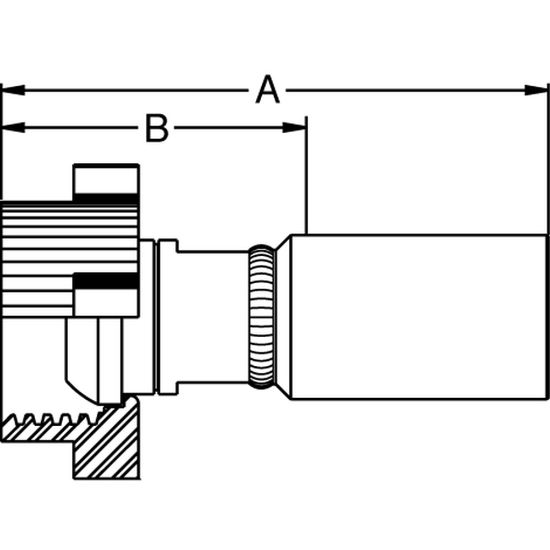 Picture of Crimped Thermoplastic UHP Hose Fittings, BL Series - 1HEBL-32-32-FLAT