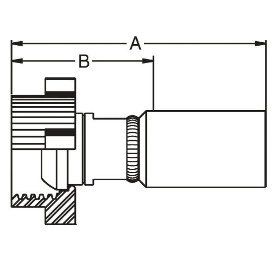 Picture of Crimped Thermoplastic UHP Hose Fittings, LX Fitting Series - 1HELX-48-48-FLAT