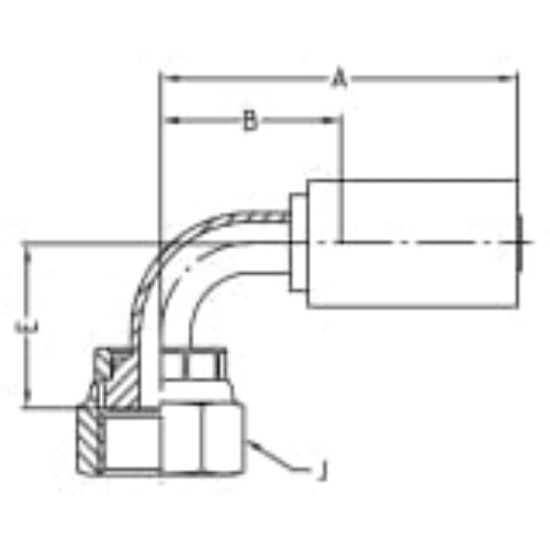 Picture of Crimped Thermoplastic Hydraulic Hose Fittings, PX Series - 1J9PX-4-04