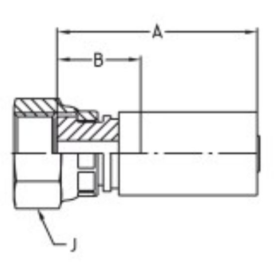 Picture of Crimped Thermoplastic Hydraulic Hose Fittings, PX Series - 1JCPX-8-08