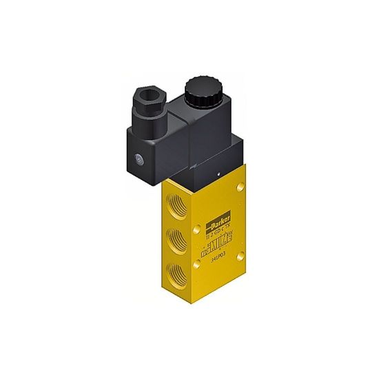 Picture of Parker 5-Way Spring Return, 1/4" General Purpose Solenoid Valves - 341P03-496637P9