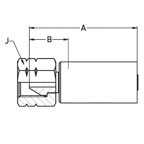 Picture of Crimped Thermoplastic UHP Hose Fittings, LX Fitting Series - 6AYLX-6-2AC