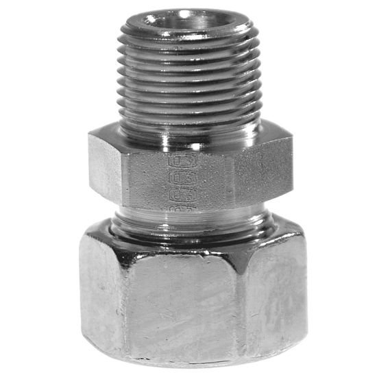 Picture of Ermeto DIN male stud high pressure hydraulic tube fittings - GE04LL1/8NPTCFX