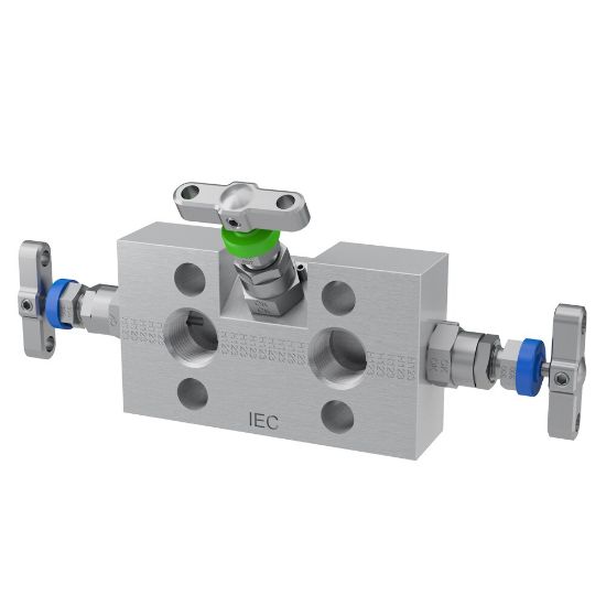 Picture of 2, 3 and 5 Valve instrument manifolds, needle pattern, direct mount - H Series - HD6MO3MA3NC