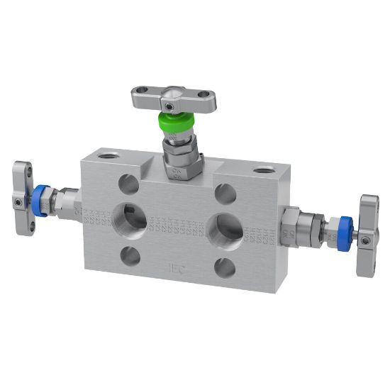 Picture of 2, 3 and 5 Valve instrument manifolds, needle pattern, direct mount - H Series - HD6MO3MDTPNC