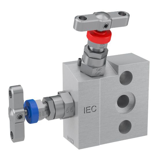 Picture of 2, 3 and 5 Valve instrument manifolds, needle pattern, direct mount - H Series - HDS2MFF3NC