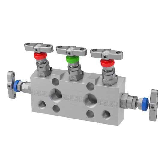 Picture of 2, 3 and 5 Valve instrument manifolds, needle pattern, Coplanar™ Style - H Series - HDS5MCPCSB3NC