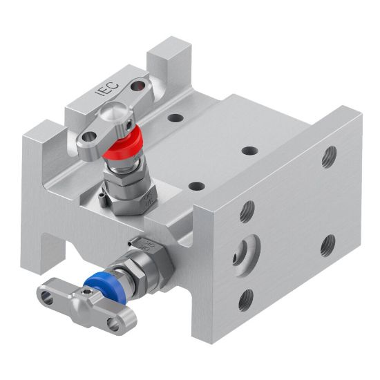 Picture of 2, 3 and 5 Valve instrument manifolds, needle pattern, direct mount - H Series - HEHS2SBPKNC