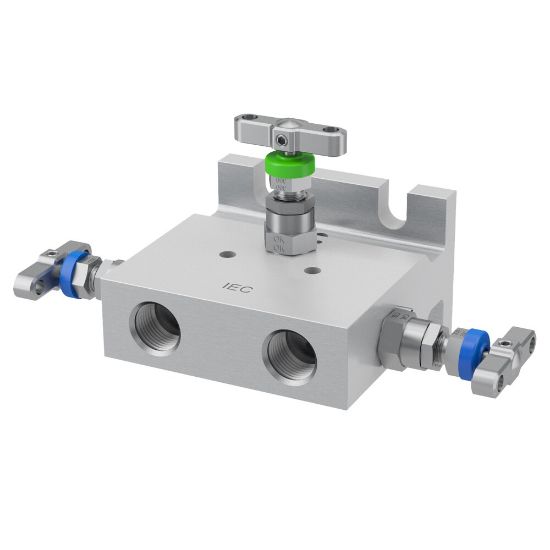 Picture of 2, 3 and 5 Valve instrument manifolds, needle pattern, direct mount - H Series - HETS3NC