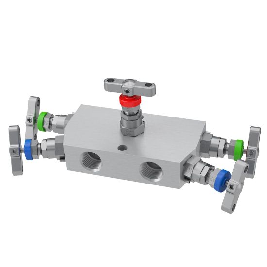 Picture of 2, 3 and 5 Valve instrument manifolds, needle pattern, remote mount - H Series - HLS5MCTPNC