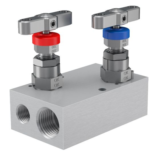 Picture of 2, 3 and 5 Valve instrument manifolds, needle pattern, remote mount - H Series - HLTFS2V3