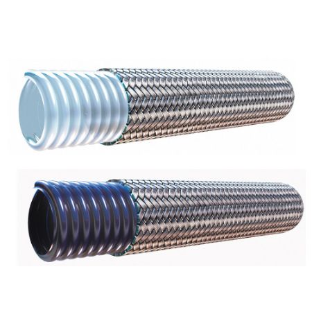 Picture for category Convoluted PTFE Hose with 304 Stainless Steel Braid - SCW/SCB